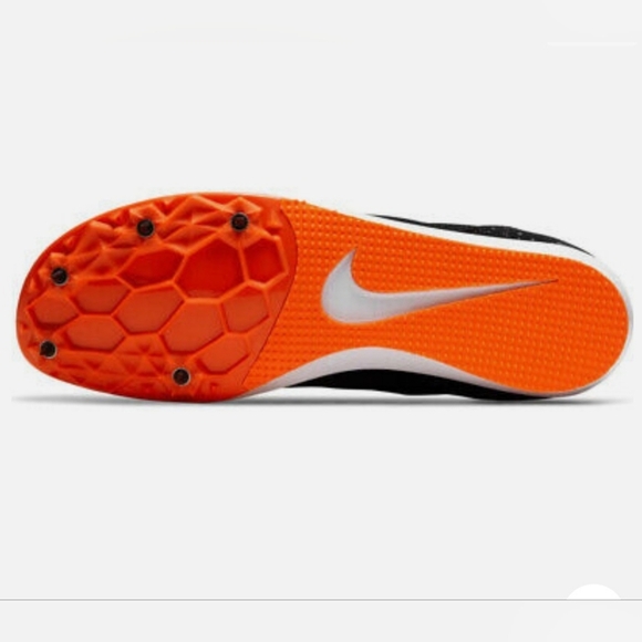Nike Zoom Rival D 10 Racing Track Spikes Black/White/Orange Size M 11.5 W 13 - Picture 2 of 3